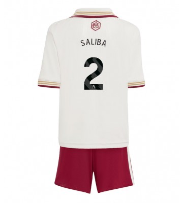 Arsenal William Saliba #2 Tredjetrøje Børn 2025-26 Kortærmet (+ Korte bukser)